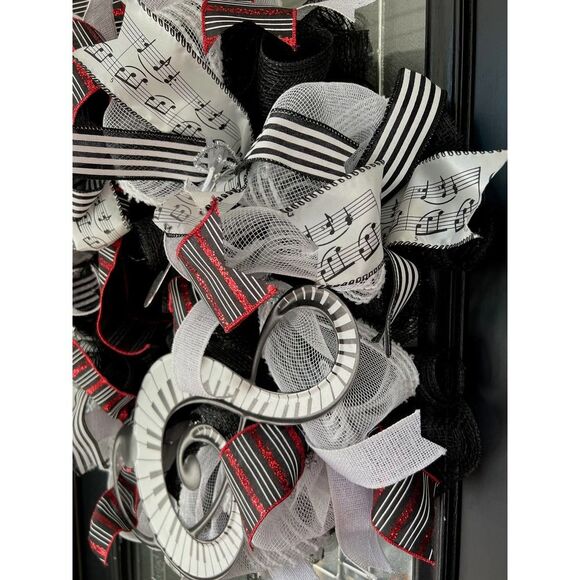 Elegant  Music Deco Mesh Wreath - Picture 6 of 6